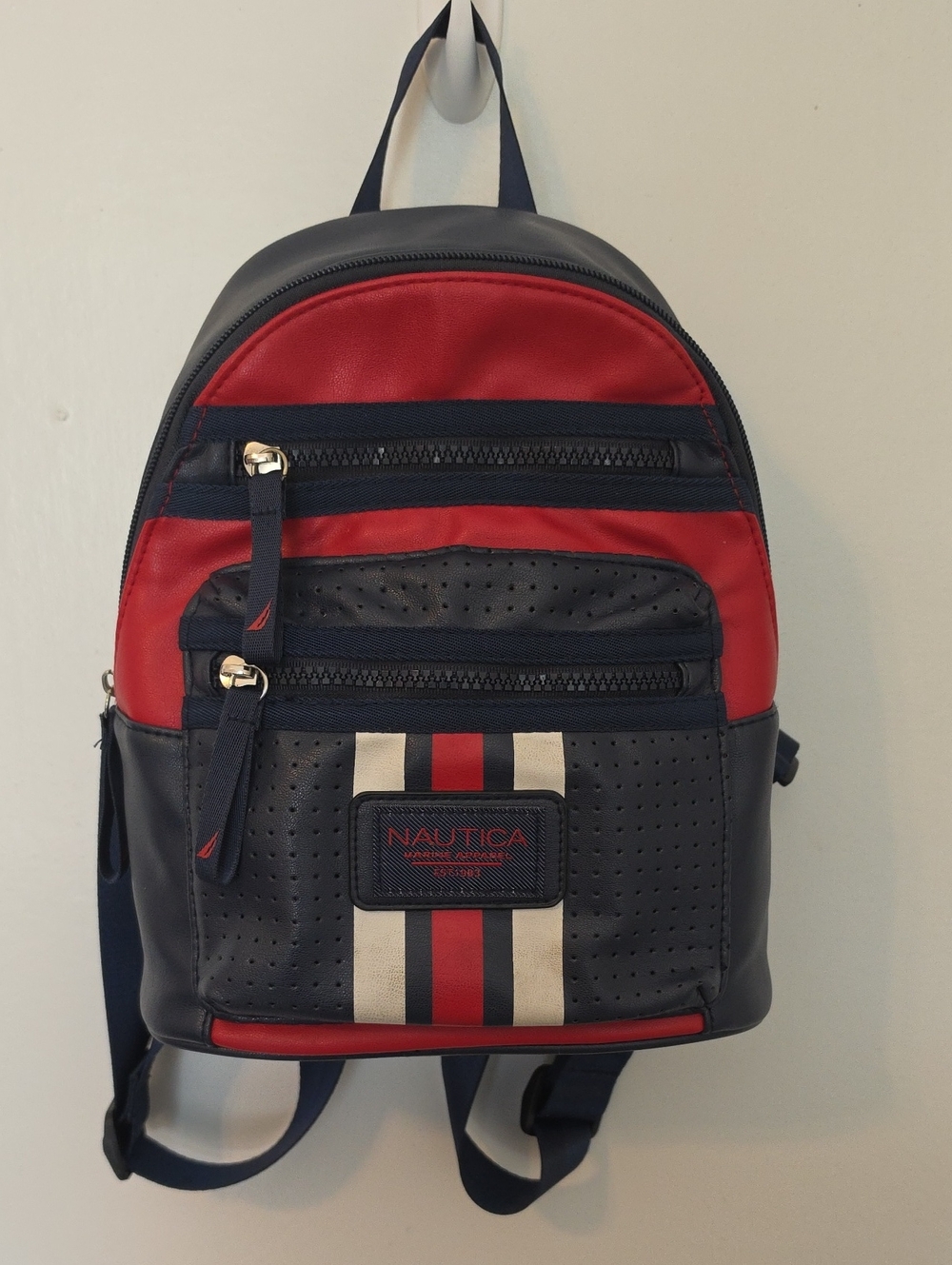 Nautica Navy, Red & WhitePerforated Mini Backpack